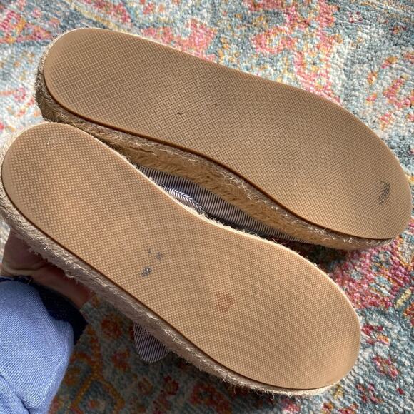 Bernardo Anthropologie $258 Navy Why Stripe Viola Espadrille l Womens 7M EUC - Picture 10 of 12